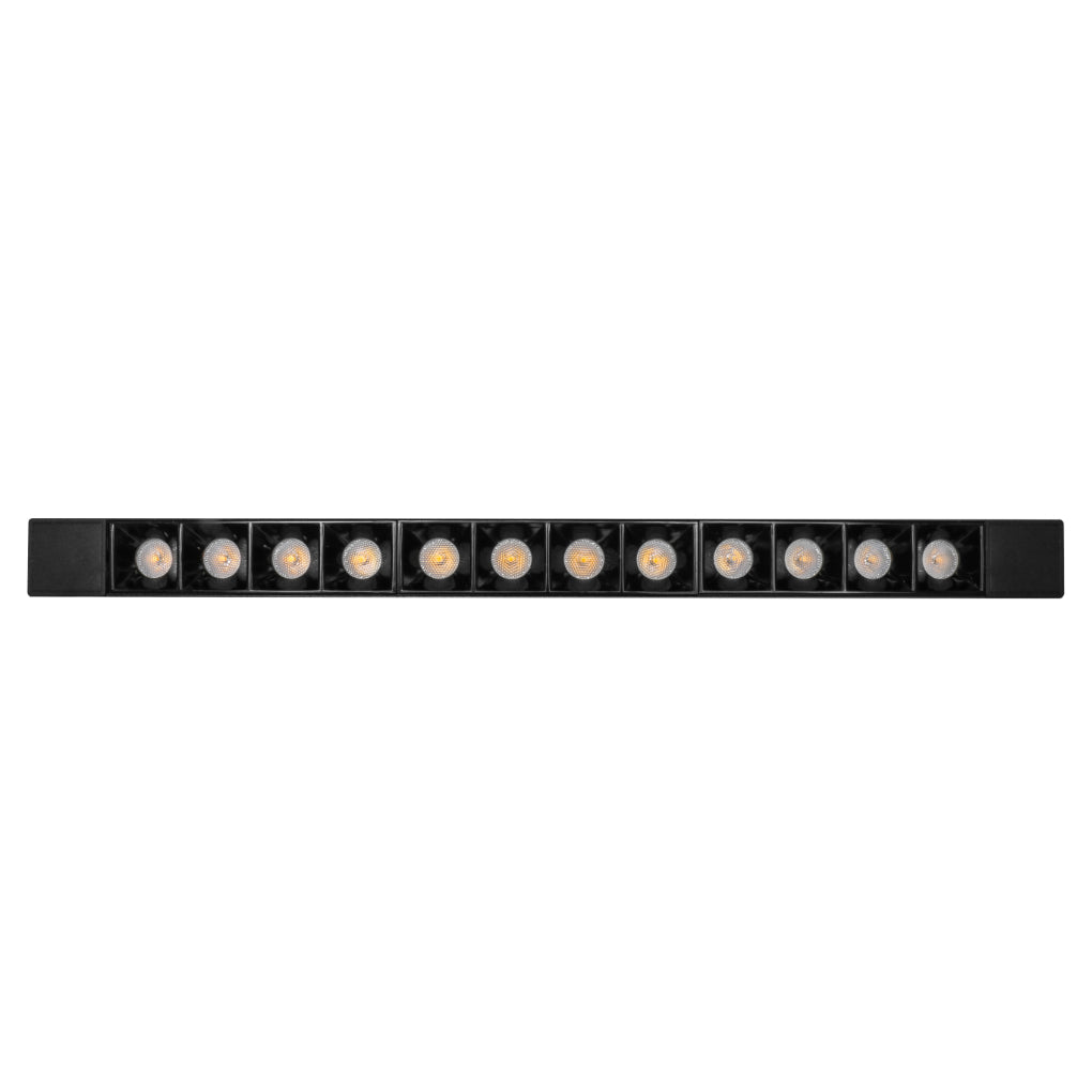 Luminario lineal 30W 36° con 12 cuerpos ópticos para riel electrificado luz neutro cálido o neutro, 110-240V de iLumileds
