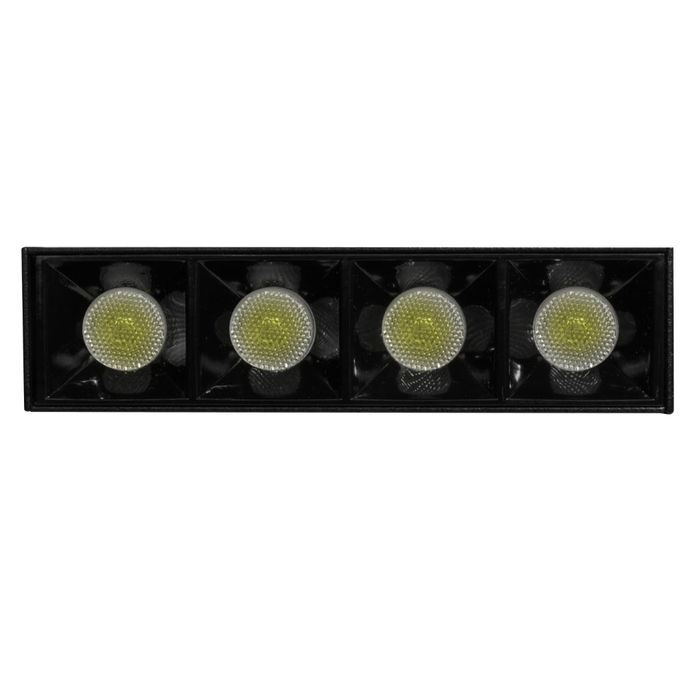 Proyector lineal 10W 36° dirigible con 4 cuerpos ópticos para riel electrificado  luz neutro cálido o neutro, 110-240V de iLumileds