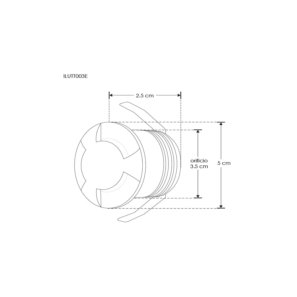 Luminario circular de cortesía triple salida de luz para empotrar en muro 2.5W luz cálida (3000K) de iLumileds