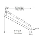 Luminario lineal tipo flood 40W 48V cambio de color de luz vía app o iterruptor físico de cálido a frío - 2700K - 4100K - 5500K, para riel magnético de iLumileds