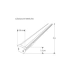 Kit perfil exterior aluminio con cejas ILUDXA2512KIT -L:3m A:2.1cm Al:1.6cm- incluye difusor, tapas laterales, grapas de sujeción y solera de aluminio