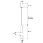 Luminario Kirico Cilíndro de luz acabado negro para suspender 5W 24° luz cálida (3000K), suspensión ajustable 0-170cm de línea Europea iLumileds
