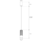 Luminario Piett Cilíndro de luz acabado negro para suspender 15W 24° luz cálida (3000K), suspensión ajustable 0-170cm de línea Europea iLumileds