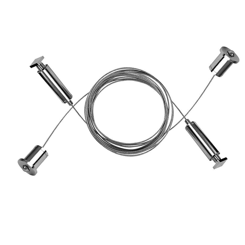Kit de 2 cables de acero y 4 soportes para perfil de aluminio  PA1911, 2 m de largo de iLumileds