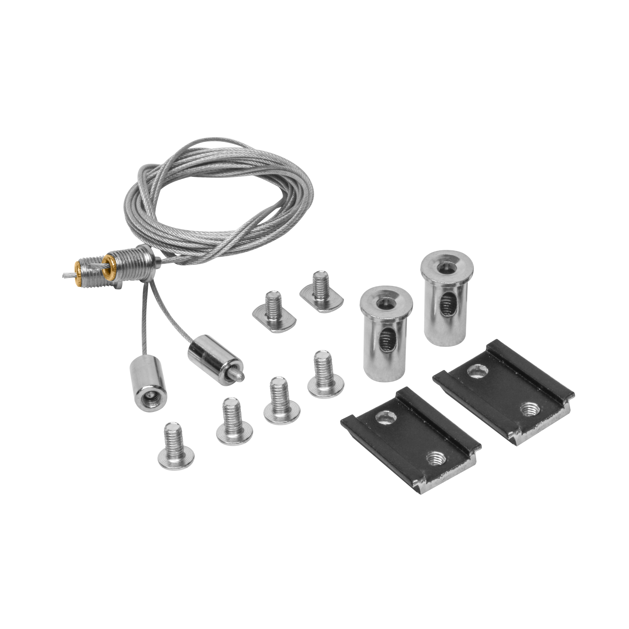 Kit de suspensión para riel magnético, incluye 2 cables de acero de 2m de largo y 4 soportes de iLumileds