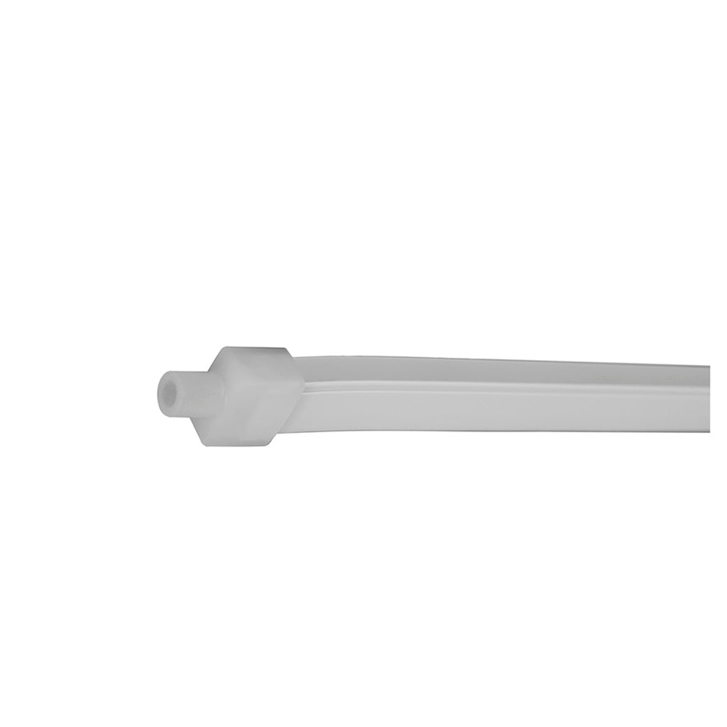 Tira LED salida lateral tipo neon (dobla a lo largo) 10W/m 24Vcc rollo de 10m (1.2cm de ancho), con cubierta de silicón acabado blanco para exteriores (IP65), opción luz cálida o neutra de iLumileds