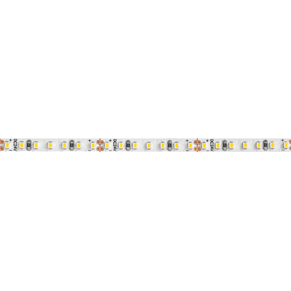 Tira LED IP66 solo 0.5cm de ancho 14.4W/m 24V CRI:90 con 210 chips/m rollo 5m opción de tonos de luz, con auto adhesivo de iLumileds