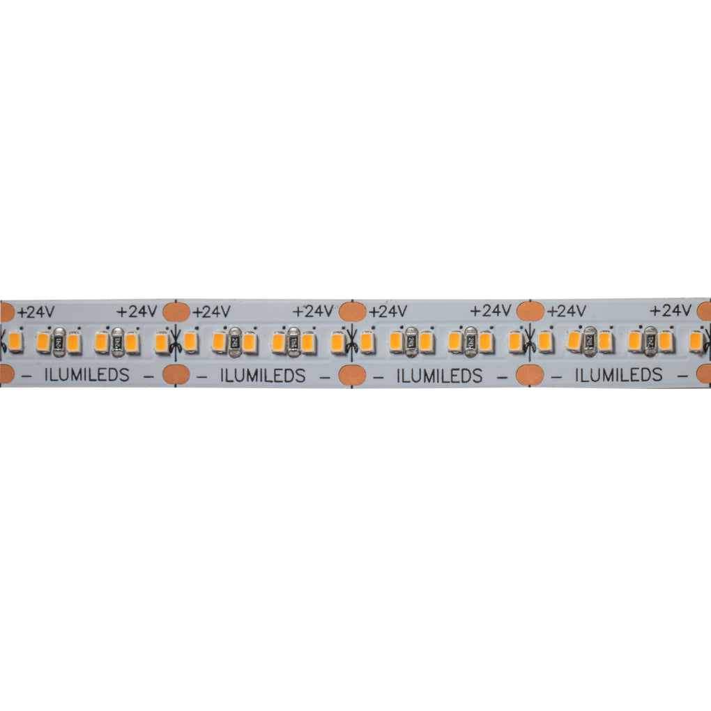 Tira LED IP66 24W/m 24V CRI:90 con 300 chips/m rollo 5m opción de tonos de luz, con auto adhesivo de iLumileds