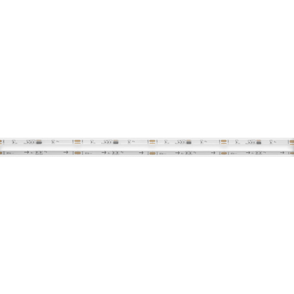 Tira LED RGB IP67 tipo pixel 20W/m tipo COB 24V rollo 5m, con auto adhesivo de iLumileds