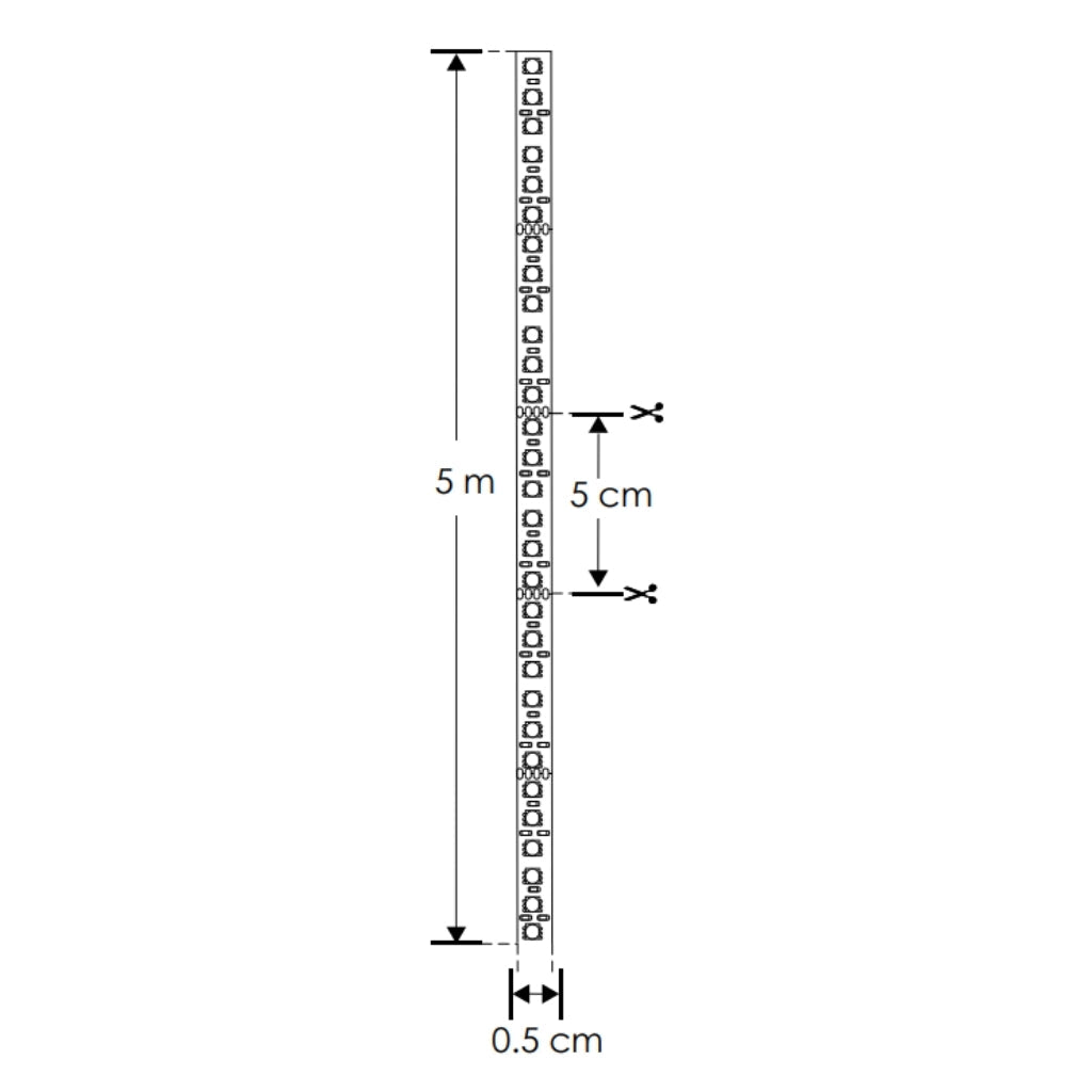 Tira LED RGB 7W/m 24V con 120 chips/m 4040 para interiores, rollo 5m con auto adhesivo de iLumileds