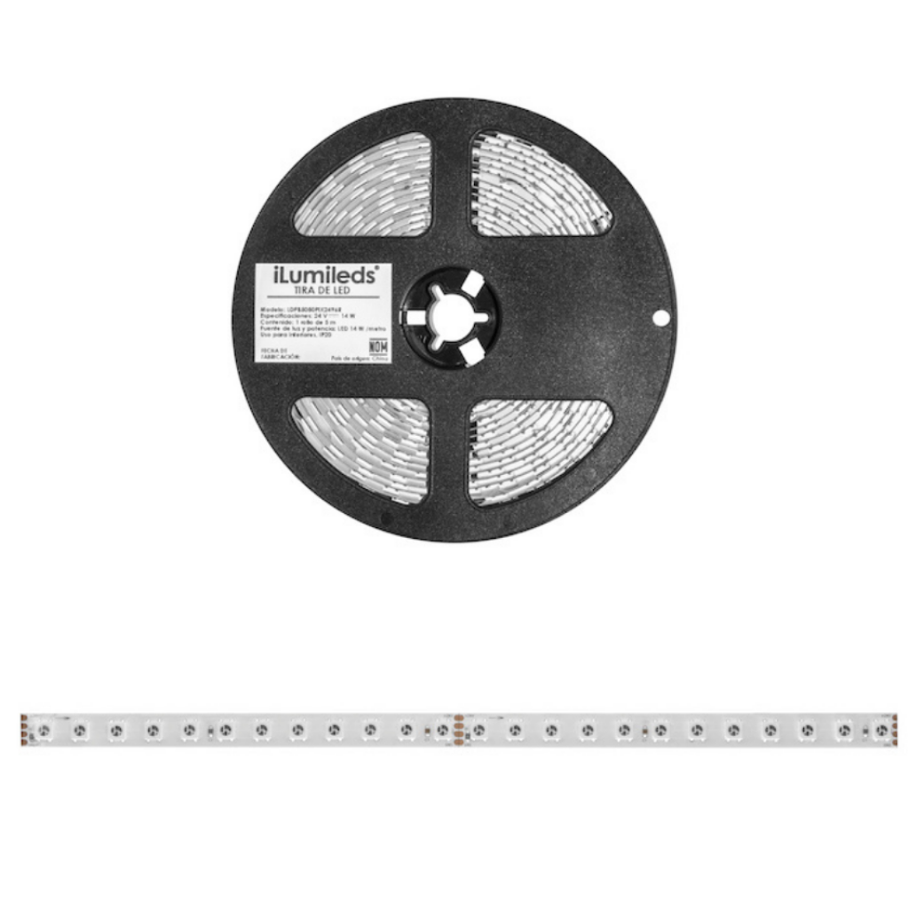 Tira Pixel LED RGB 14W/m 24Vcc 96 chips/m 5050 rollo 5m de iLumileds