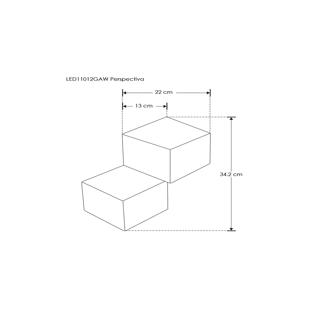 Luminario doble cubo 3D para muro 6W 3000K para muro de iLumileds