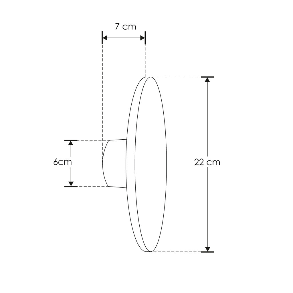 Circulo Ø22cm de policarbonato 18W luz cálida (3000K) en negativo, de policarbonato acabado negro de iLumileds