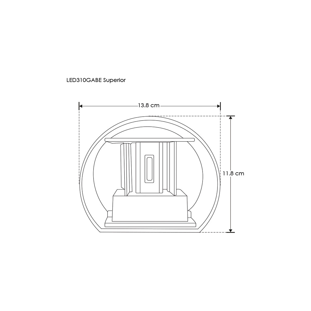 Luminario semicilíndrico con doble salida de luz ajustable independiente para crear efectos geométricos 6W luz cálida de iLumileds