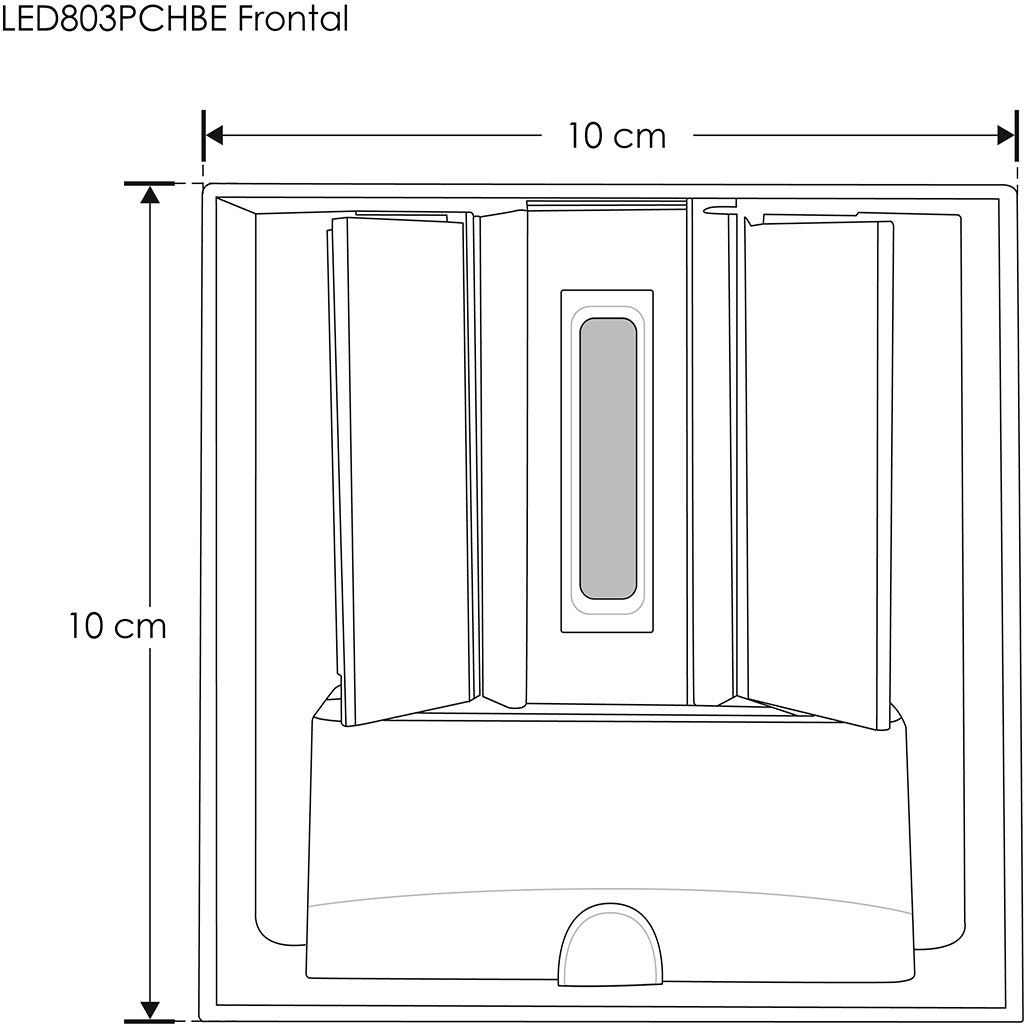 Cubo para muro exterior con doble salida de luz ajustable con cortadores 6W luz cálida (3000K) de iLumileds
