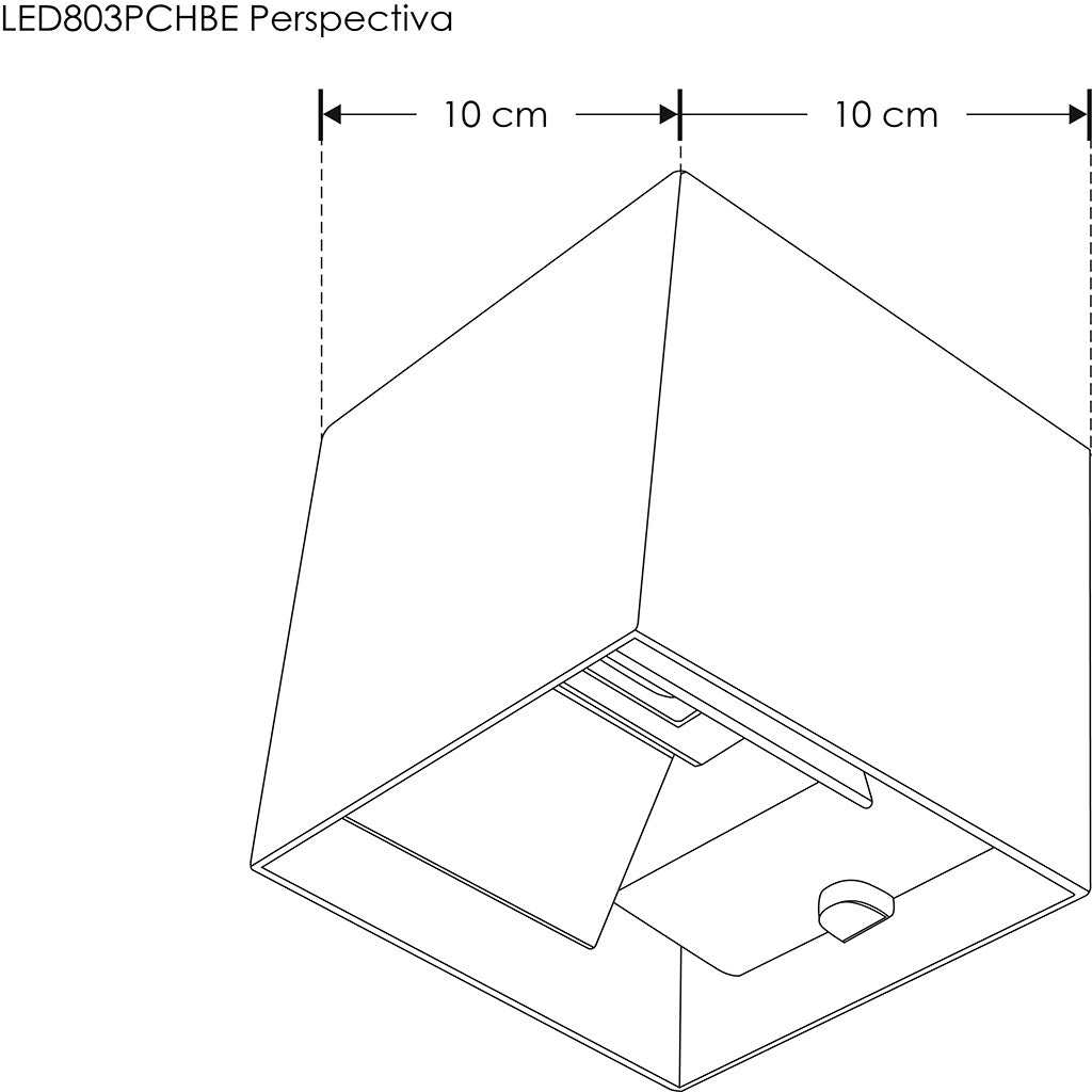 Cubo para muro exterior con doble salida de luz ajustable con cortadores 6W luz cálida (3000K) de iLumileds