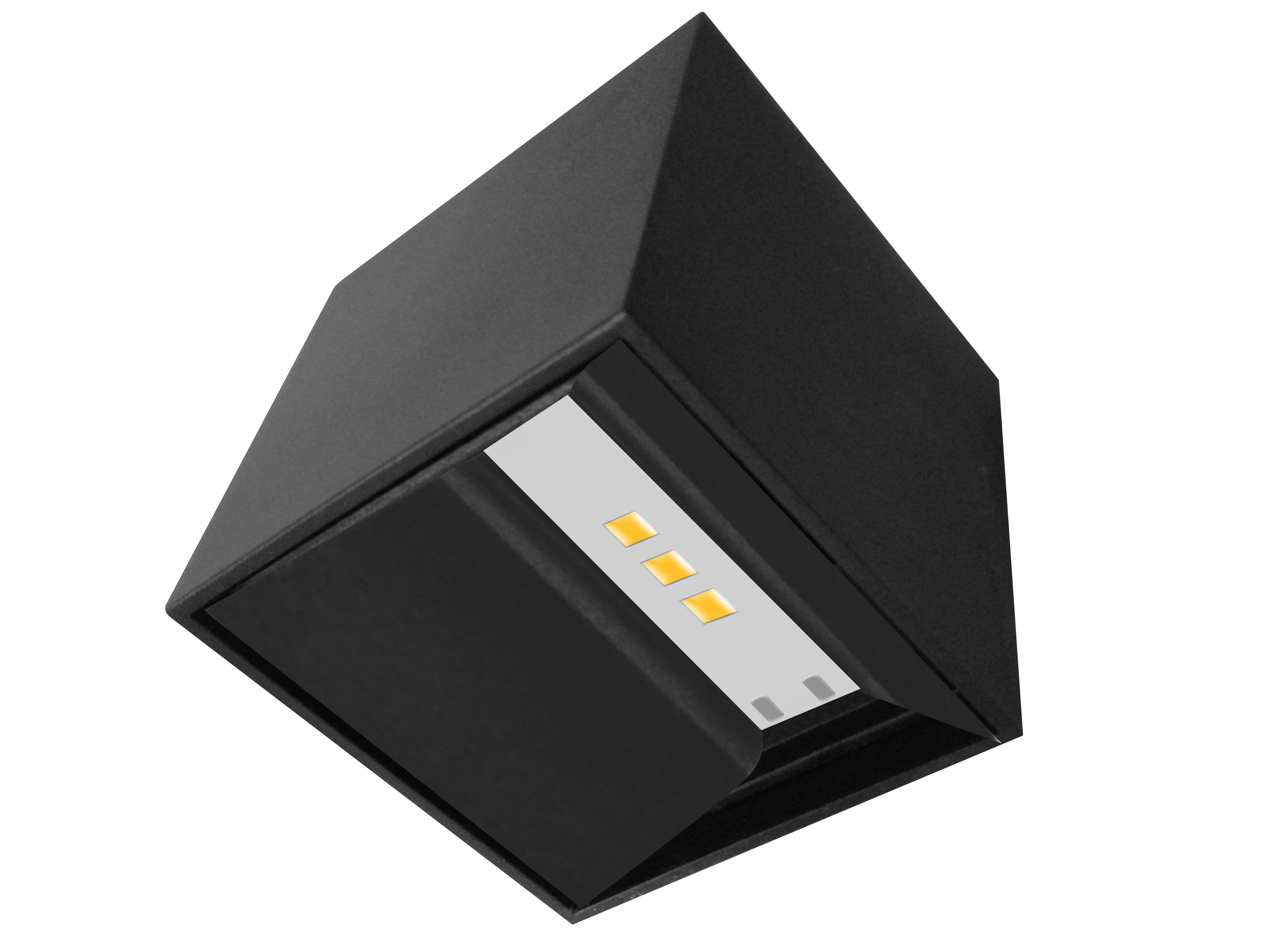 Luminario mini cubo con doble salida de luz ajustable independiente para crear efectos geométricos 2W luz cálida de iLumileds