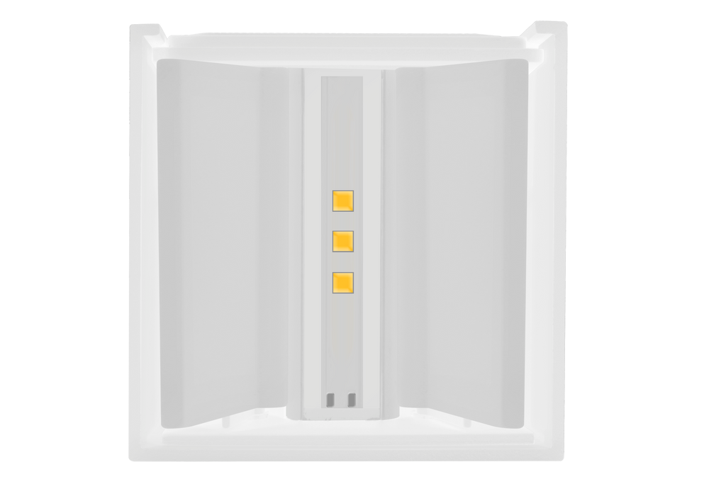 Luminario mini cubo con doble salida de luz ajustable independiente para crear efectos geométricos 2W luz cálida de iLumileds