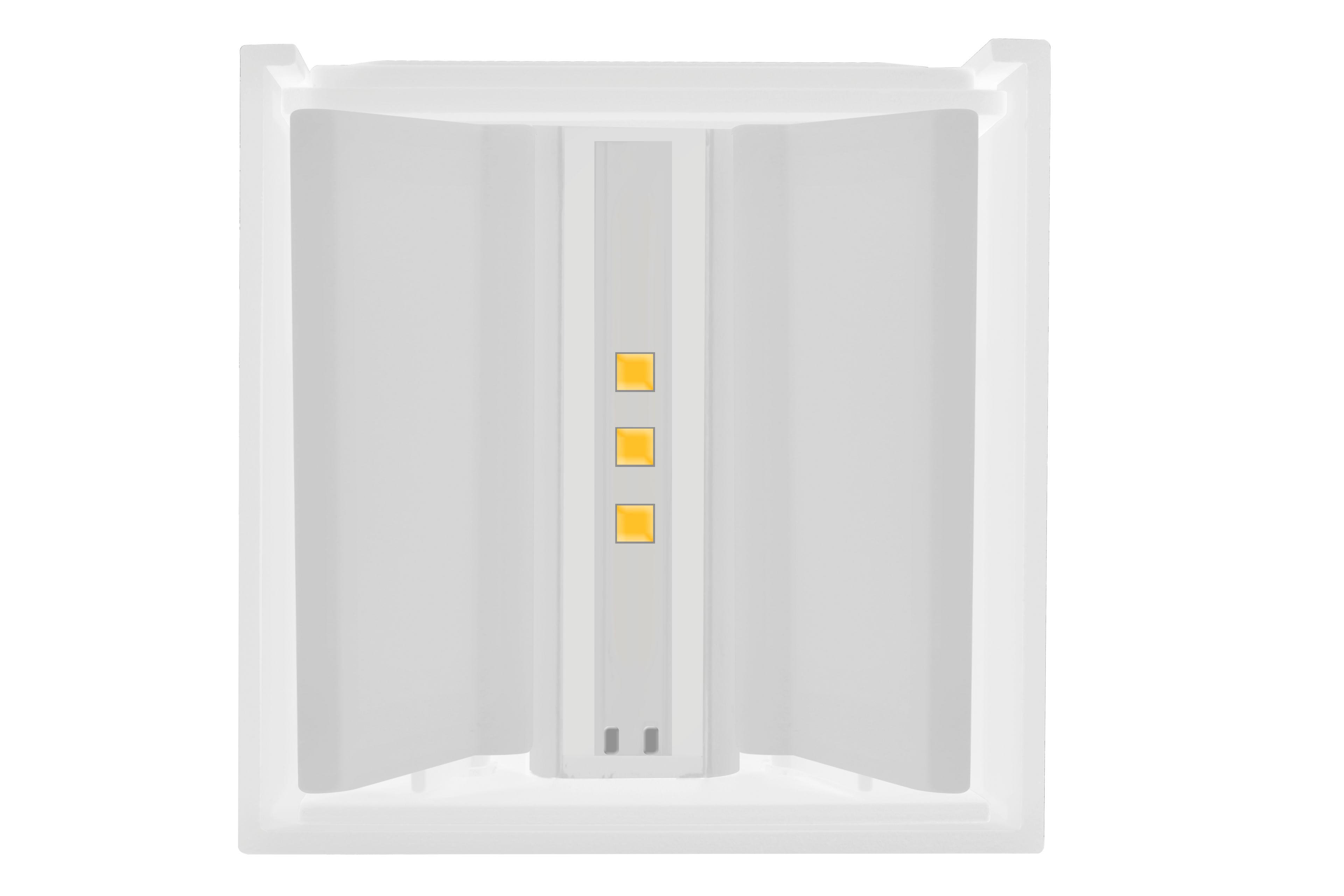 Luminario mini cubo con doble salida de luz ajustable independiente para crear efectos geométricos 2W luz cálida de iLumileds