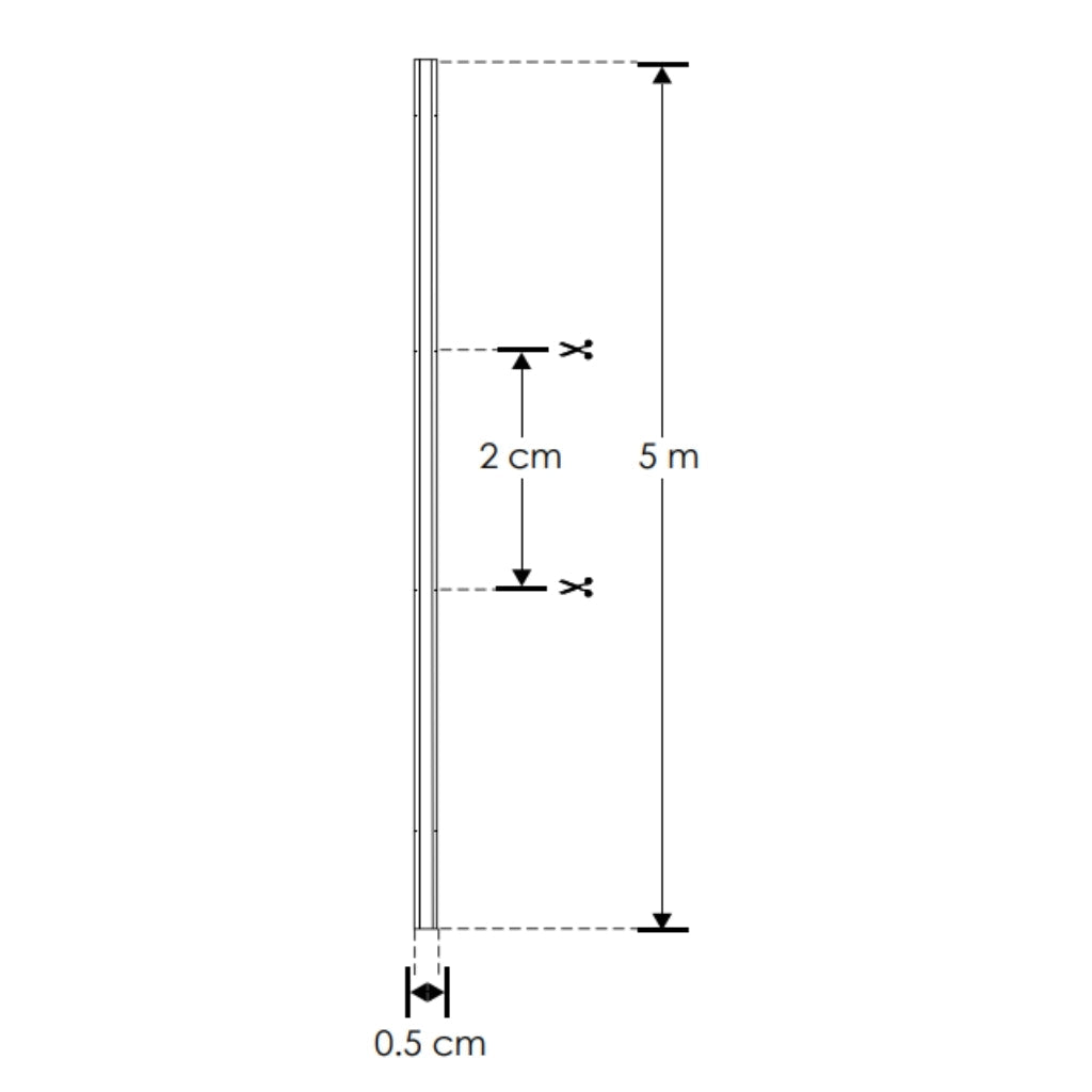 Tira LED COB 0.5cm de ancho 10W/m 24V CRI:90 con 400 chips/m rollo 5m tecnología roll to roll (sin soldaduras) opción de tonos de luz, con auto adhesivo de iLumileds