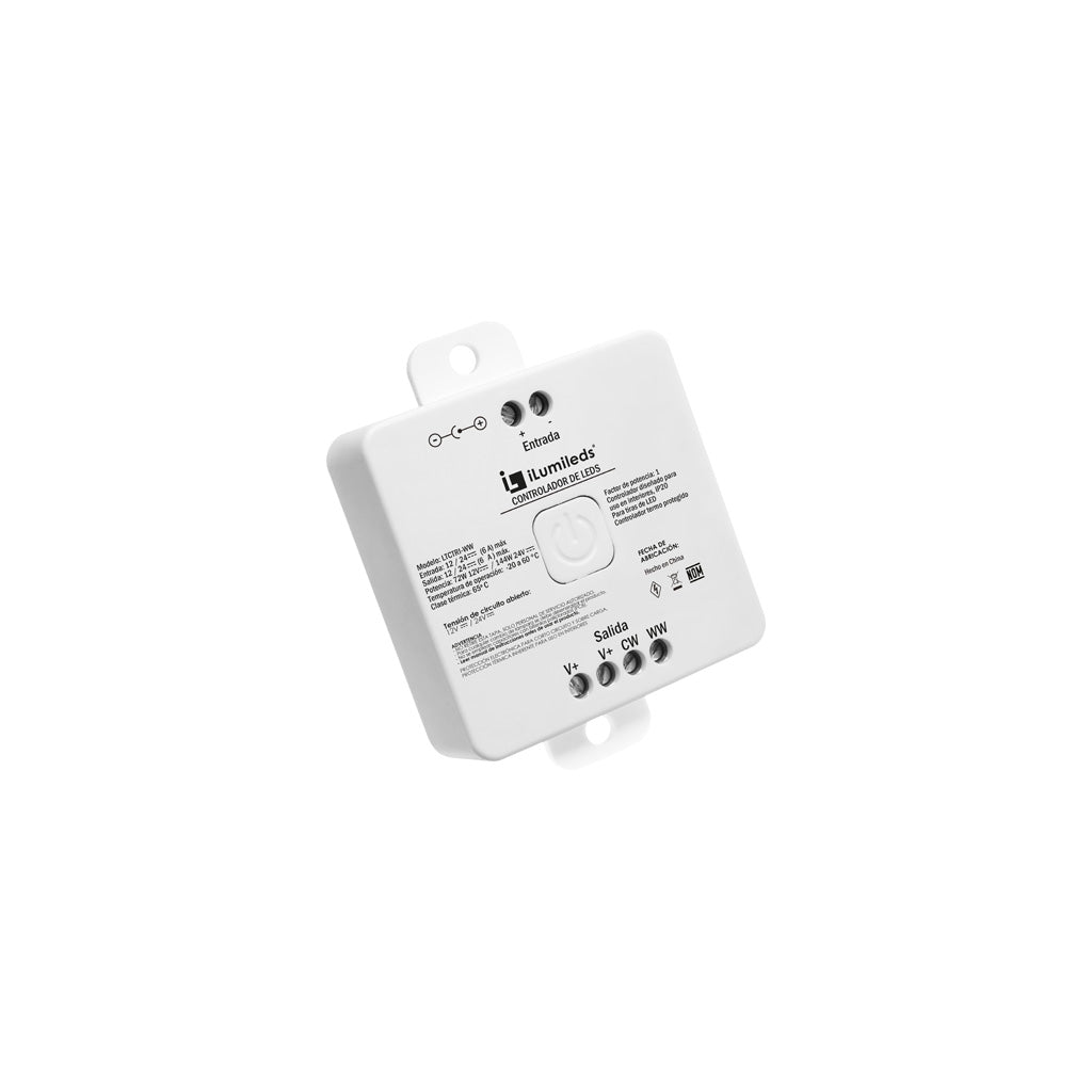 Controlador panel touch + App LTCTRI-WW 12V-72W máx. - 24V-144W máx. (solo para tira LED LDPBCOB276524608), inalámbrico radio frecuencia de iLumileds