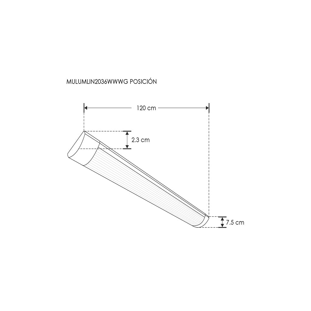 Luminario LED de techo 36W 120cm luz fría (6000K) 100-240V de iLumileds