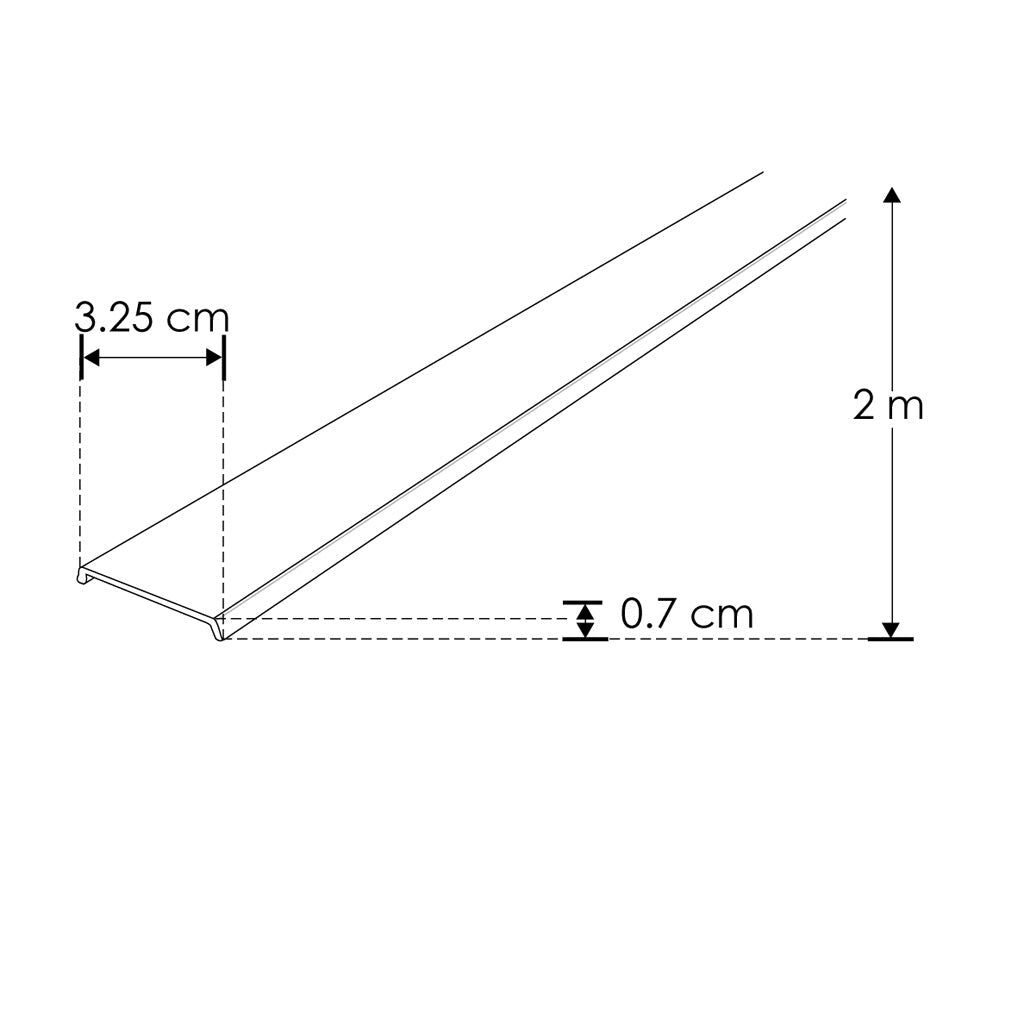 Mica negra traslucida para perfil de aluminio PA3535N, plano 2m de iLumileds
