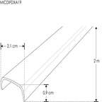 Mica difusa para perfil de aluminio DXA19, rectangular 2m de iLumileds (No se vende individual)