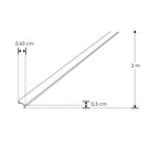 Mica negra traslucida para perfil de aluminio ILUPA07AN, rectangular 2m de iLumileds