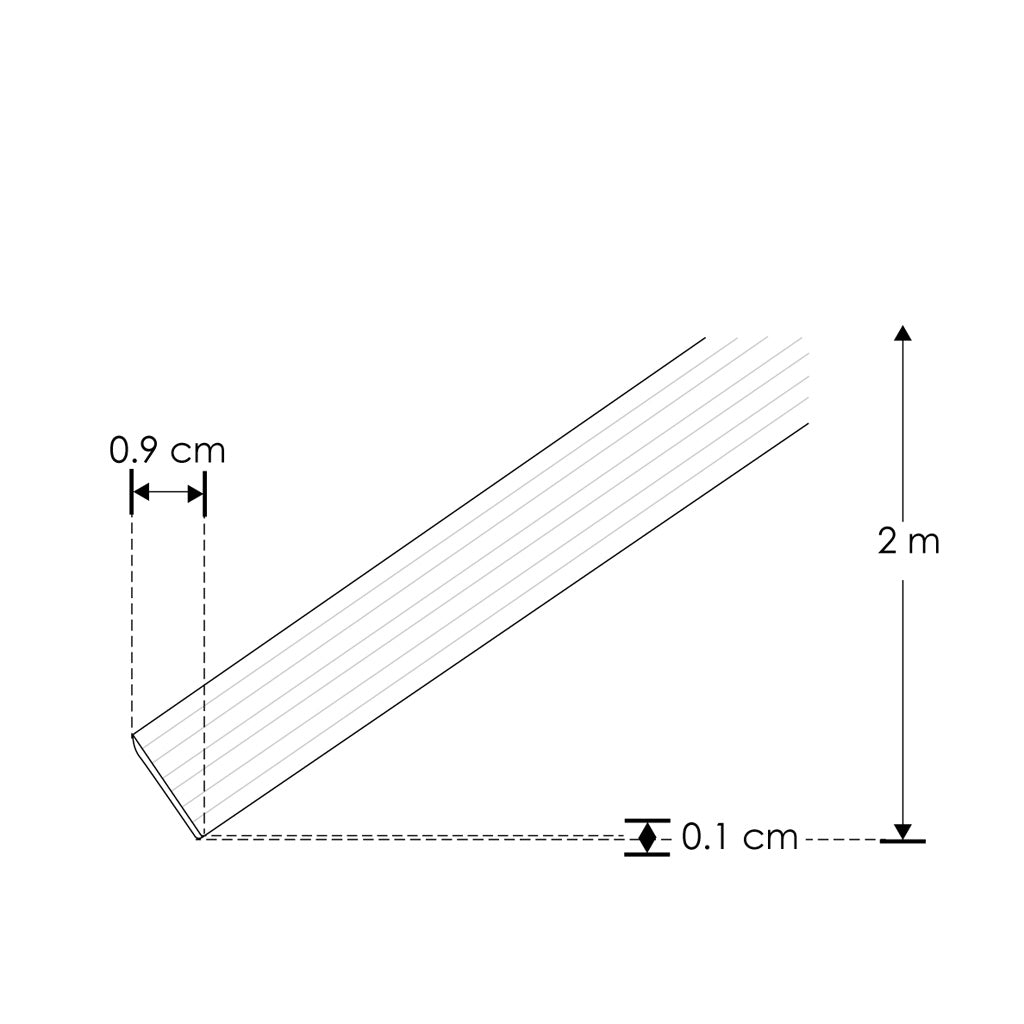 Mica negra traslucida para perfil de aluminio ILUPA1401N, rectangular 2m de iLumileds