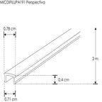 Kit de 2 micas difusas para perfil de aluminio ILUPA191W e ILUPA191B, rectangular 2m de iLumileds
