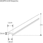 Mica difusa negra traslucida para perfil de aluminio PA1612N, rectangular 2m