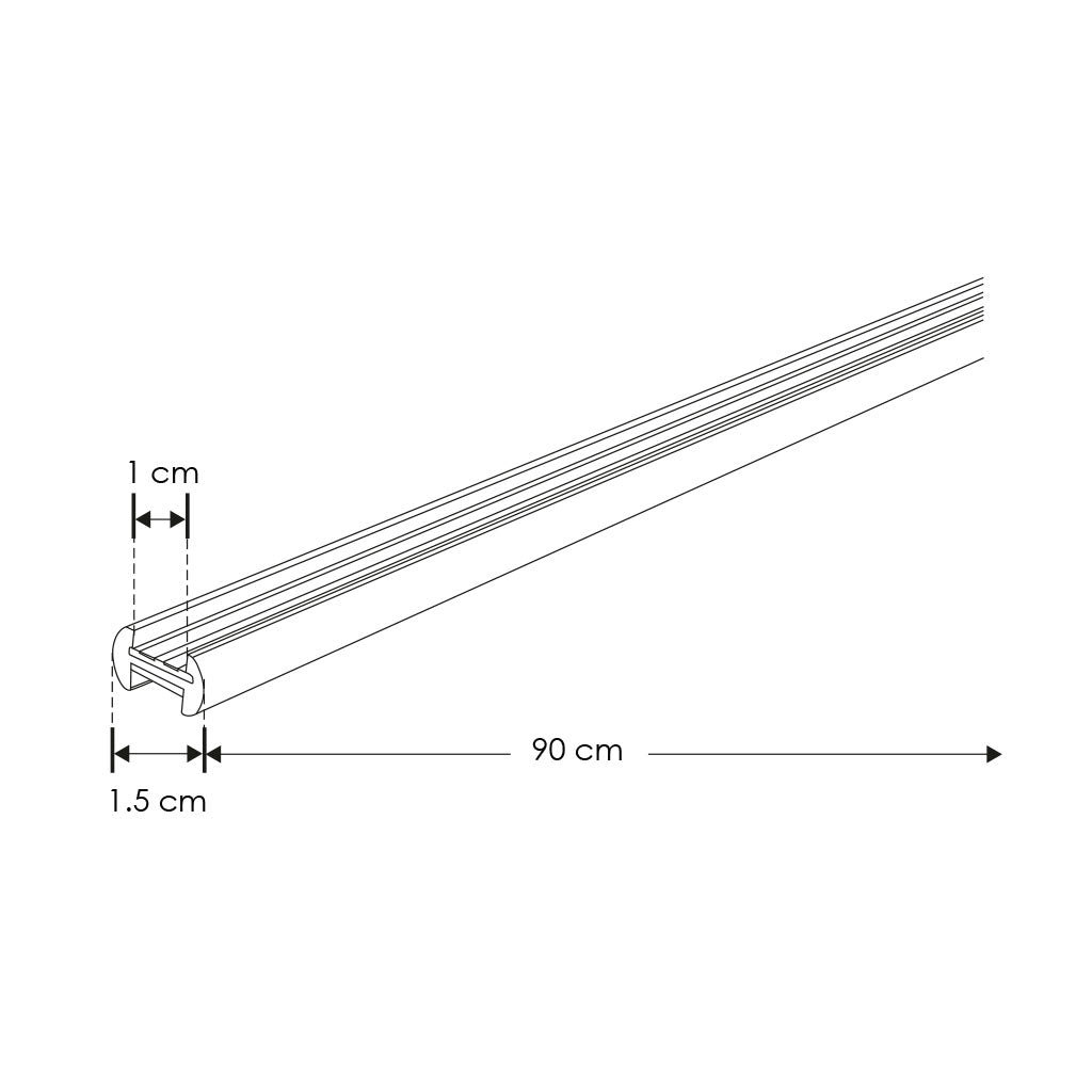 Micro track magnético electrificado 90cm con 1 pista lateral de iLumileds