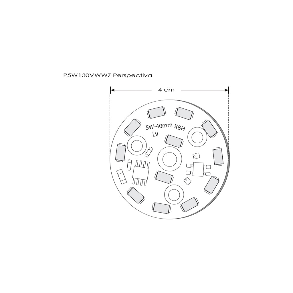 Módulo LED tipo pastilla 5W 130Vca opciones color de luz Neutro Cálido / Neutro Frío de iLumileds