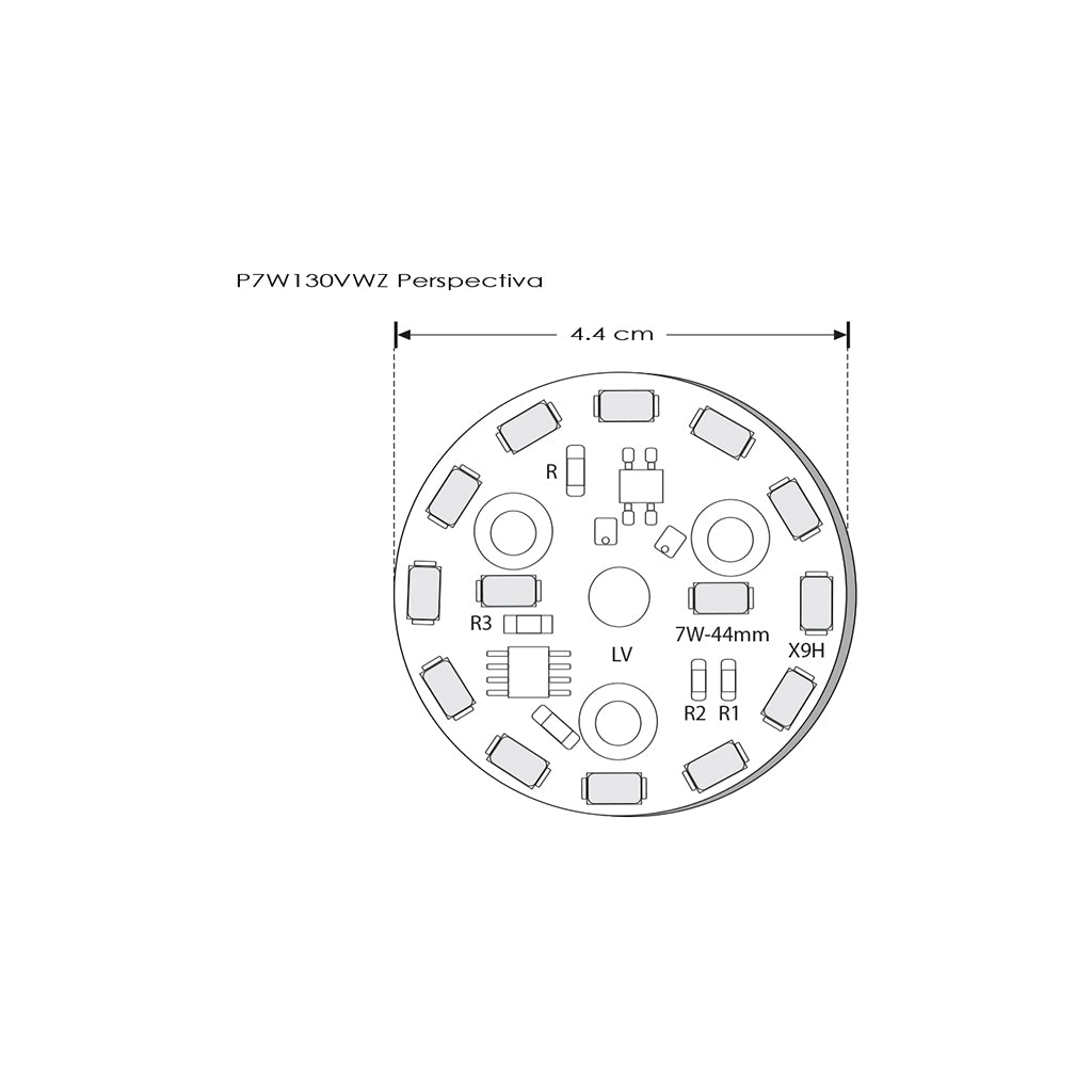 Módulo LED tipo pastilla 7W 130Vca opciones color de luz  Neutro Cálido / Neutro Frío de iLumileds