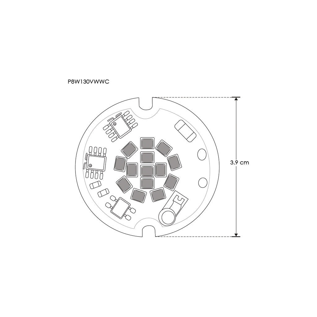 Módulo LED tipo pastilla 8W 130Vca color de luz Cálido (3000K) de iLumileds