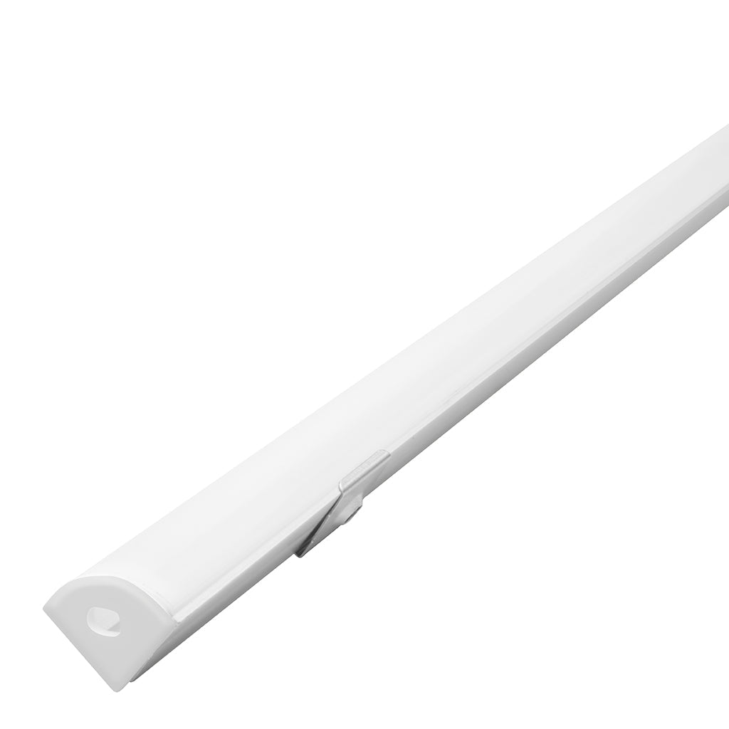 Kit perfil aluminio esquinero PA1616KIT. -L:2m A:1.6cm Al:2.2cm- para tira LED, incluye difusor acrílico, 2 tapas laterales y 2 grapas de sujeción