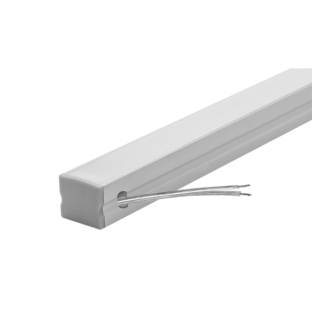 Perfil aluminio integrado 20W compatible con lambrin decorativo WPC PA2018200. -Largo:2m A:2cm Al:1.7cm-, opción solor de luz cálido (2700K y neutro (4100K) con alimentación lateral, 127V de iLumileds