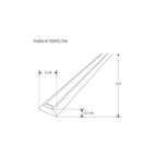 Kit perfil aluminio cóncavo plano PA3006KIT. -L2m A:3 Al:0.7cm- incluye difusor acrílico, 2 tapas laterales y 2 tornillos para sujeción de iLumileds