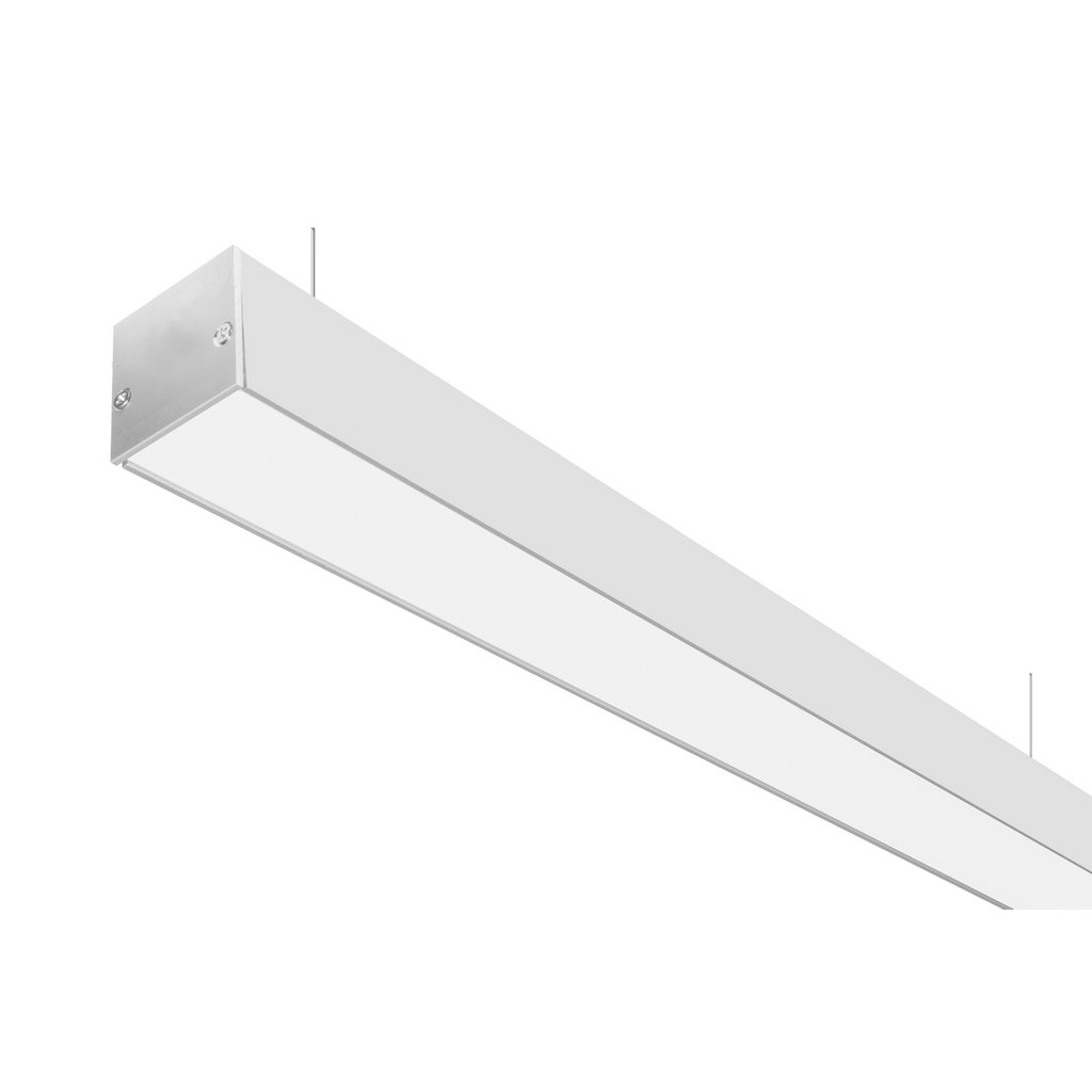 Luminario lineal para suspender 2m de longitud con difusor plano 80W 127V opciones color de luz de iLumileds