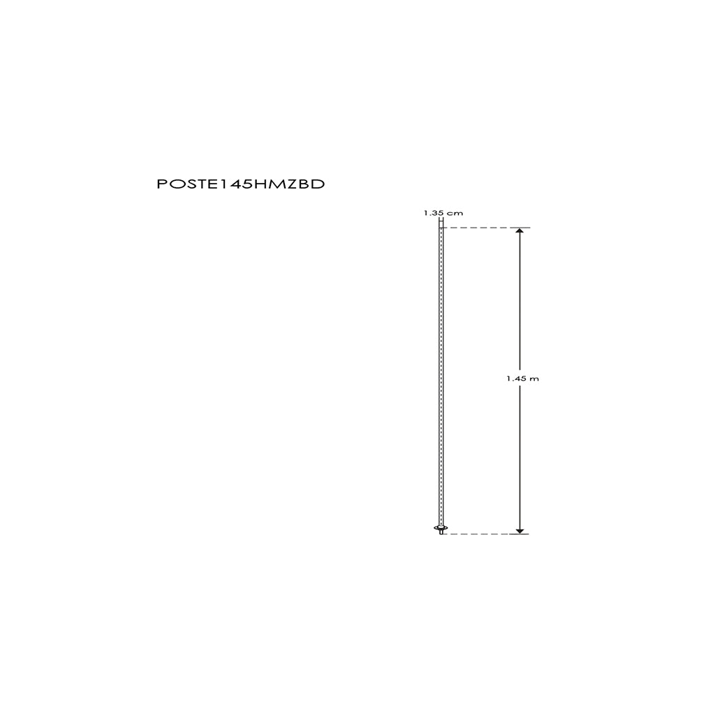 Sistema iluminación de vitrina de Poste cilíndrico electrificado 1.45m de aluminio de iLumileds (Requiere accesorios)