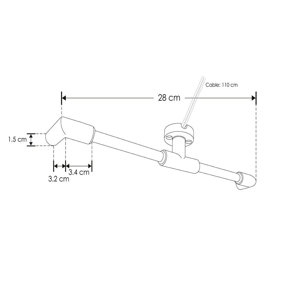 Barra para energizar y sujeción de techo para inicios, dos salidas hembra 90°, incluye par de cables de 110 cm para luminarios de la serie RUB CUBE de iLumileds