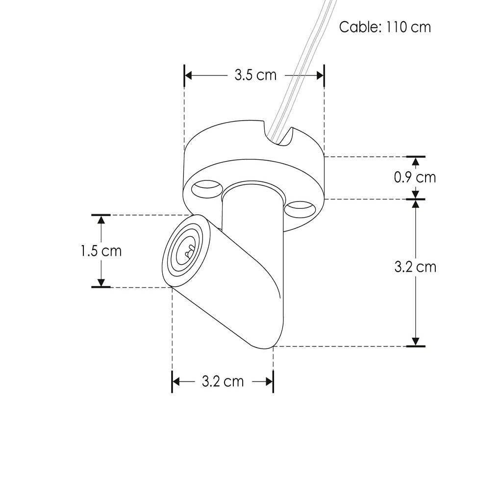 Conector vertical hembra 90° policarbonato acabado negro para luminarios de la serie ILURBK, incluye par de cables internos de 110 cm para luminarios de la serie RUB CUBE de iLumileds