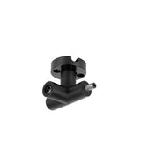 Conector horizontal con dos entradas hembra + una salida macho de pared y techo, policarbonato acabado negro para luminarios de la serie RUB CUBE de iLumileds