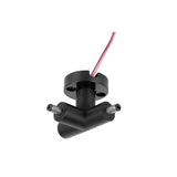 Conector horizontal con dos entradas hembra + una salida macho de pared y techo, policarbonato acabado negro, incluye par de cables internos de 110 cm para luminarios de la serie RUB CUBE de iLumileds