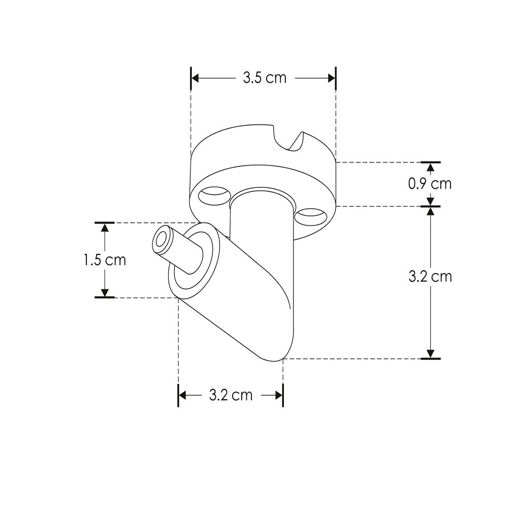 Conector vertical macho de pared y techo 90° policarbonato acabado negro para luminarios de la serie ILURBK para luminarios de la serie RUB CUBE de iLumileds