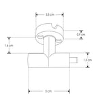 Conector horizontal macho - hembra de pared 180° policarbonato acabado negro para luminarios de la serie RUB CUBE de iLumileds