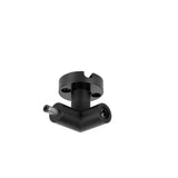 Conector horizontal macho - hembra (lado derecho) de pared y techo 90° policarbonato acabado negro para luminarios de la serie RUB CUBE de iLumileds