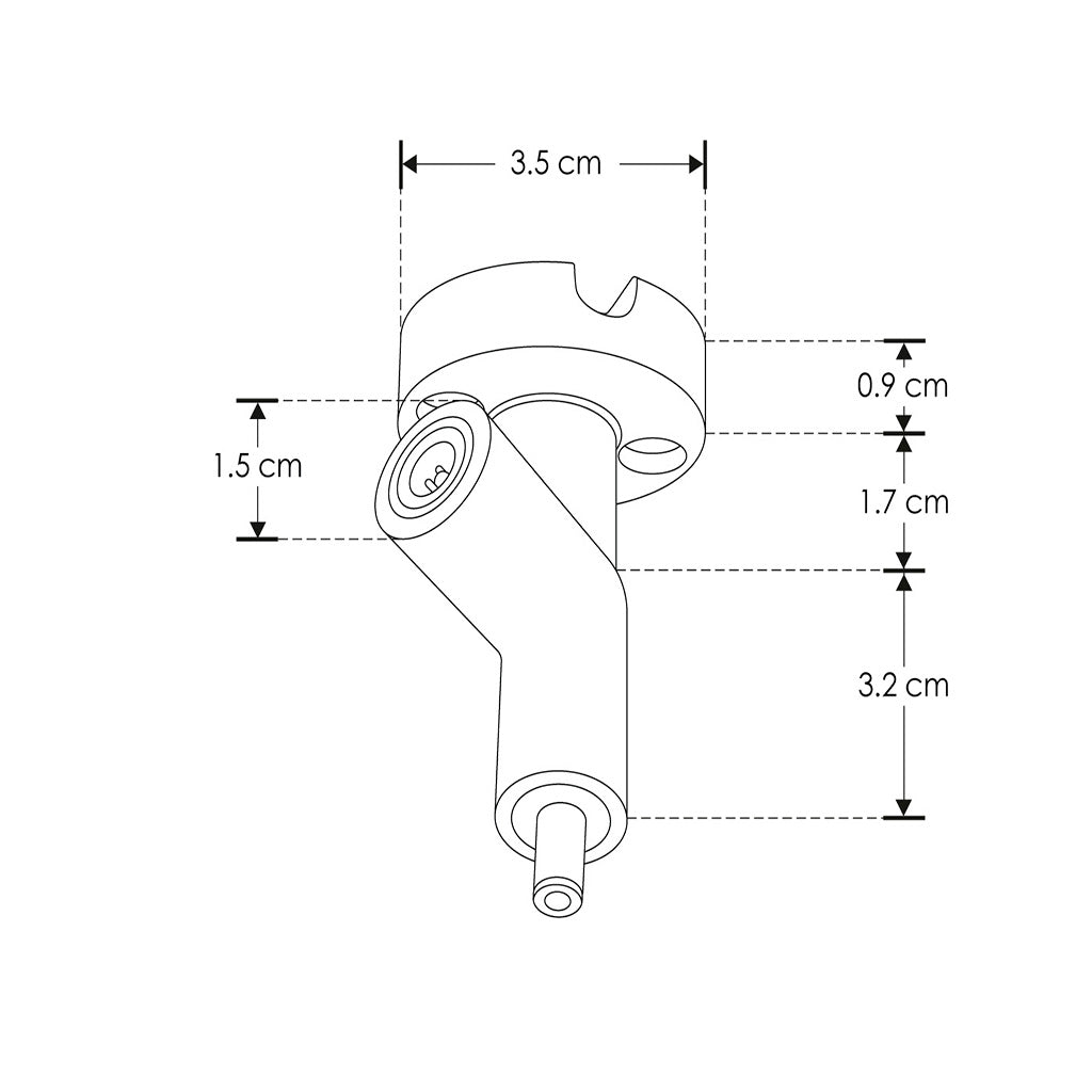 Conector vertical macho - hembra de techo a muro 90° policarbonato acabado negro para luminarios de la serie RUB CUBE de iLumileds
