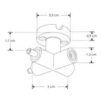 Conector horizontal dos entradas hembra + dos salidas macho de pared, policarbonato acabado negro para luminarios de la serie RUB CUBE de iLumileds